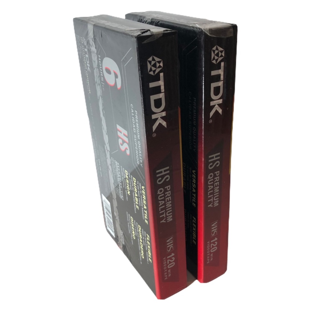2 TDK Premium Quality HS T-120 6 Hour Blank Tapes